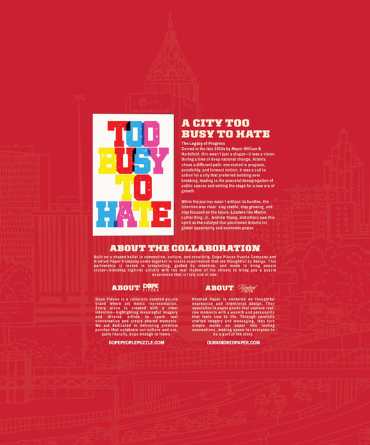 Limited Edition Too Busy to Hate 200 Piece Puzzle